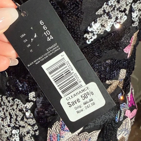 Elie Tahari Alana Embellished Sequin Dress Evening Dress Cocktail Event Party - Picture 9 of 10